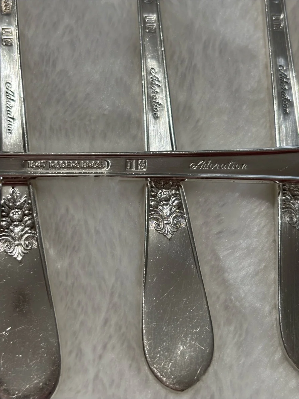 Vintage 1930 Silver-plated Forks Adoration Pattern by 1847 Rogers Bros. Set of 6